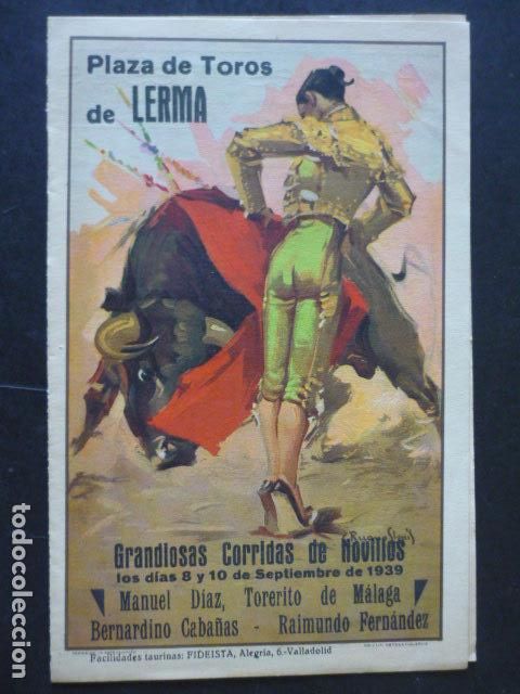 Documenti antichi: LERMA PROGRAMA DIPTICO CORRIDAS DE TOROS 1939