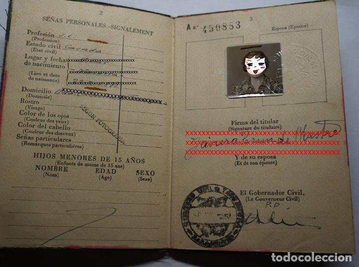 Documentos antiguos: PASAPORTE ESPA&Ntilde;A AGUILA IMPERIAL A&Ntilde;O 1954 - Foto 3