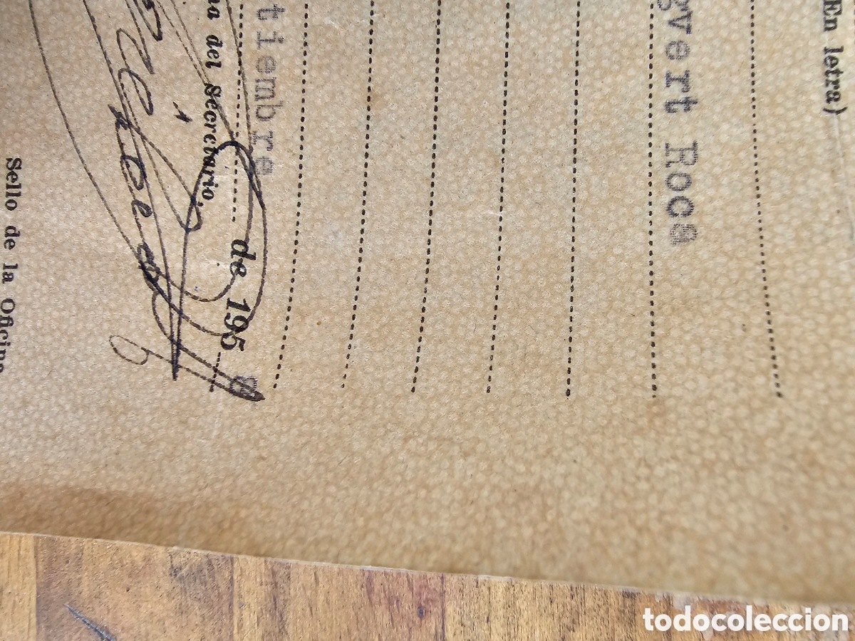 Documentos antiguos: Documento certificacion acta de nacimiento de Blanes 1958 - Foto 3