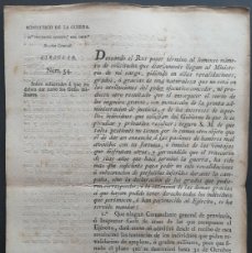 Documentos antiguos: 1821 ESPAÑA REAL ORDEN POR FERNANDO VII * REVALIDACIONES MILITARES - CIRCULAR NUM. 54 TRES PAGINAS *