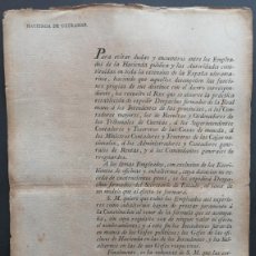 Documentos antiguos: 1821 ESPAÑA REAL ORDEN POR FERNANDO VII * HACIENDA DE ULTRAMAR - JURAMENTO A LA CONSTITUCIÓN *
