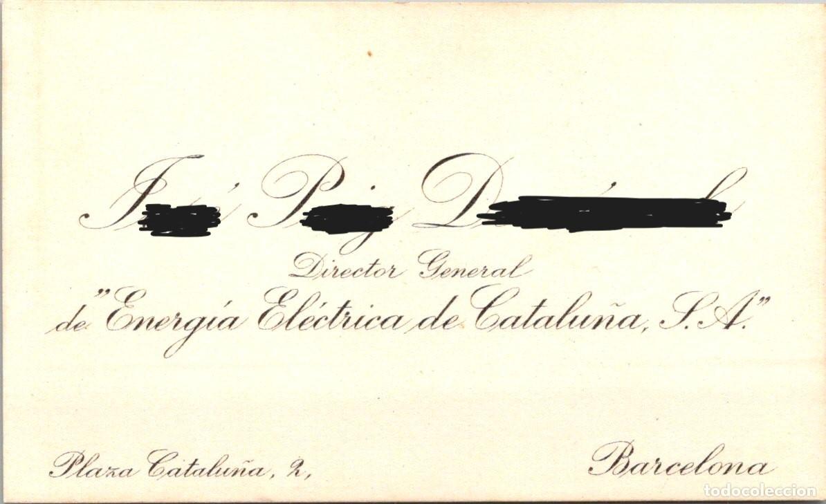 Documents Anciens: J. P. D. - Energ&iacute;a El&eacute;ctrica de Catalu&ntilde;a S.A. - Director General - Tarjeta Personal - 101x62mm