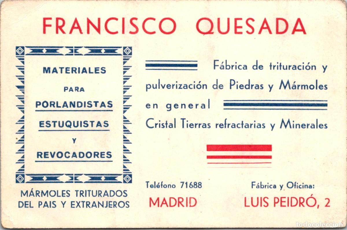 Documentos antiguos: F&aacute;brica de trituraci&oacute;n y pulverizaci&oacute;n de Piedras y M&aacute;rmoles - Madrid - Tarjeta Comercial - 120x79mm