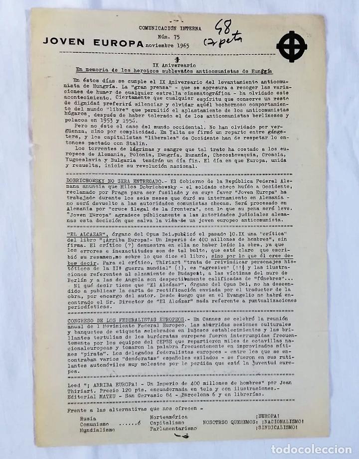 Documenti antichi: JOVEN EUROPA COMUNICACI&Oacute;N INTERNA N&ordm; 75. NOVIEMBRE 1965.