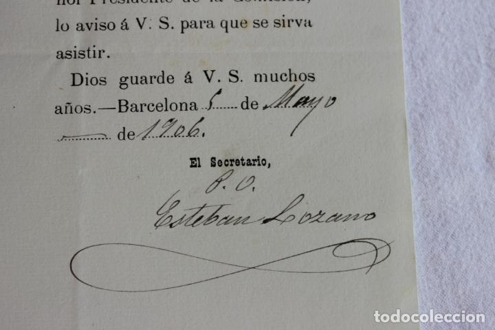 Documentos antiguos: JUNTA PROVINCIAL DE SANIDAD BARCELONA 1906 - Foto 2