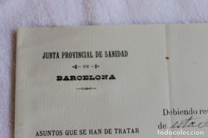 Documentos antiguos: JUNTA PROVINCIAL DE SANIDAD BARCELONA 1906 - Foto 8