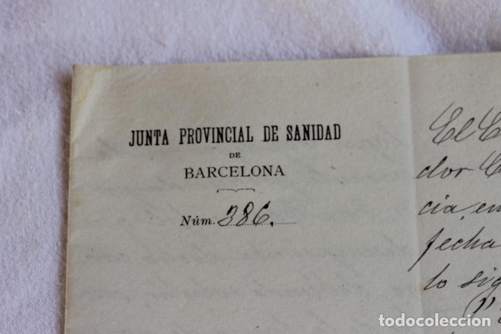 Documentos antiguos: JUNTA PROVINCIAL DE SANIDAD BARCELONA 1906 - Foto 12