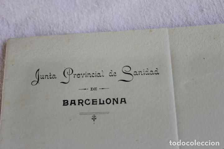 Documentos antiguos: JUNTA PROVINCIAL DE SANIDAD BARCELONA 1906 - Foto 16
