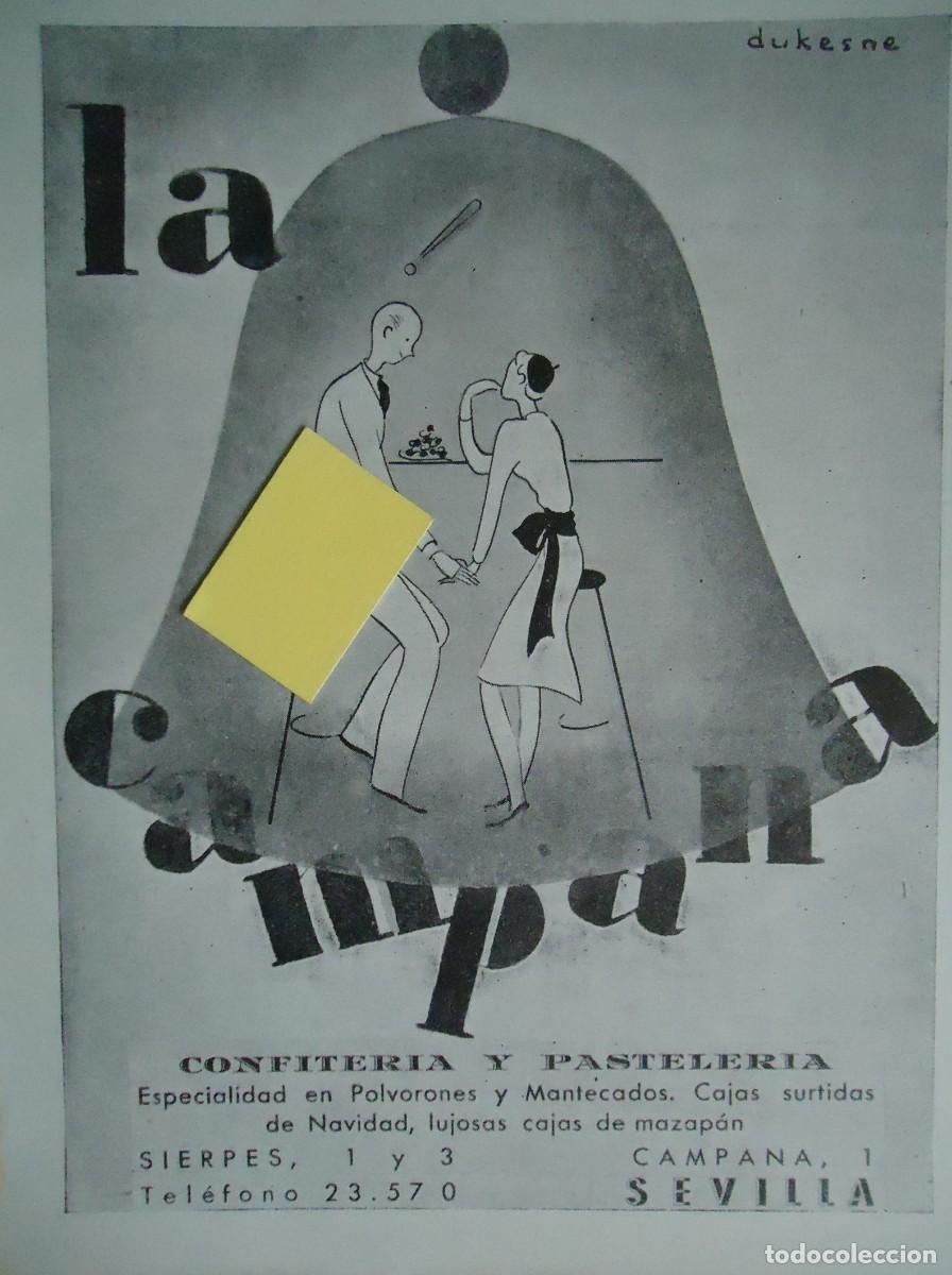 Documentos antiguos: publicidad vintage 1937 pasteleria confiteria la campana sevilla art deco a&ntilde;os 20 dukesne sevillano