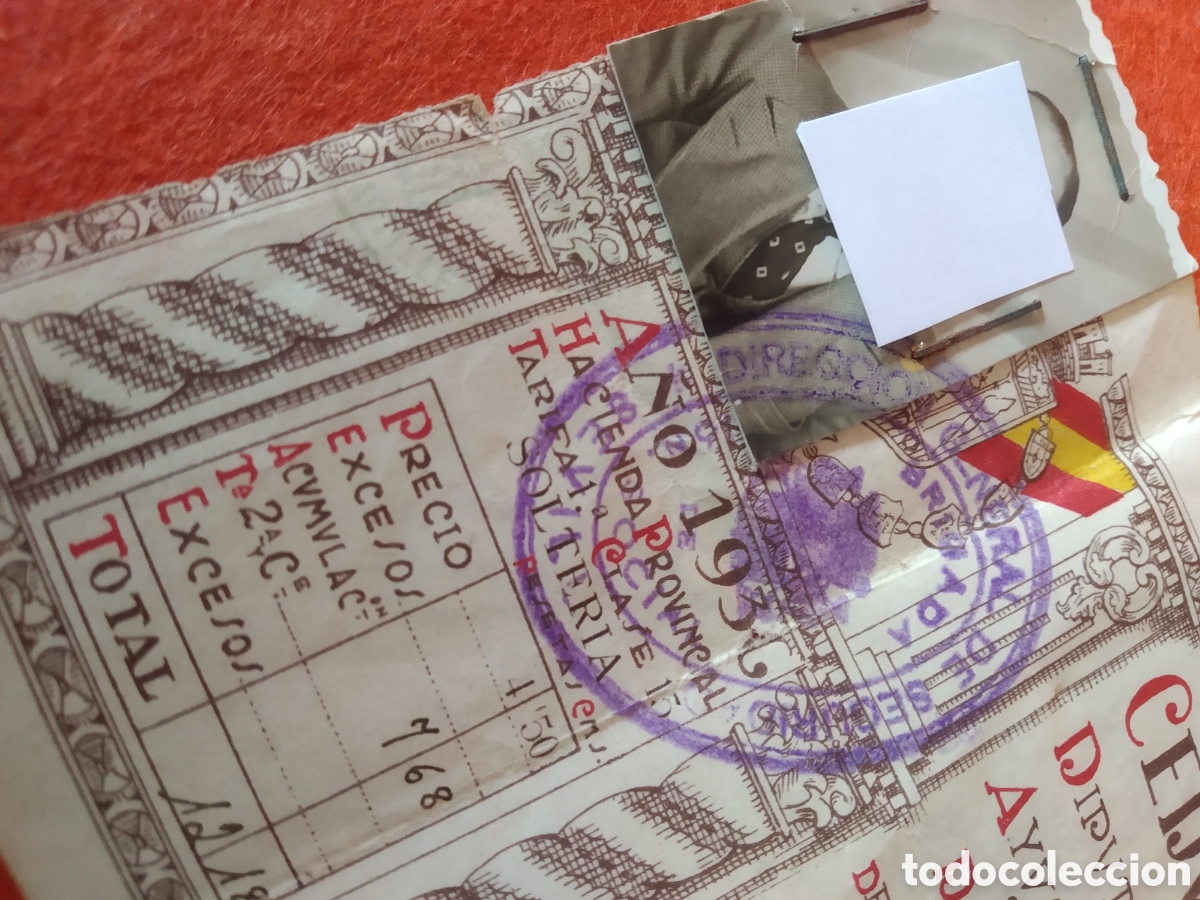 Documentos antiguos: ANTIGUA CEDULA PERSONAL A&Ntilde;O 1937 - Foto 3