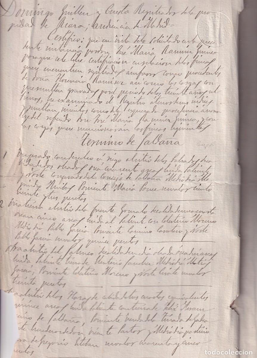 Documentos antiguos: Certificaci&oacute;n Ram&iacute;rez Guinea de Riaza (Segovia), herencia de Do&ntilde;a Florencia Ramirez 820 propiedades