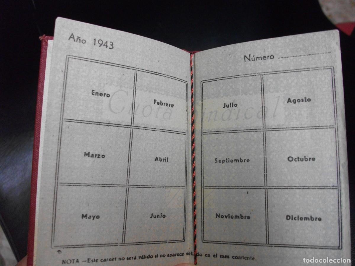 Documentos antiguos: 1944 MADRID CARNET C. N. S. FALANGE - Foto 3