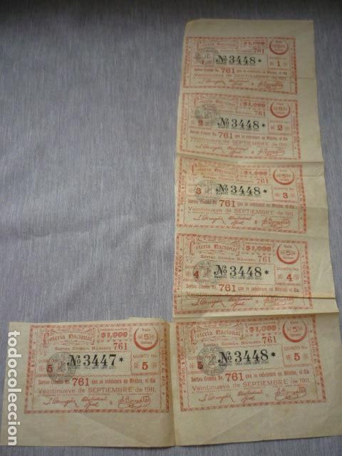 Documentos antiguos: LOTERIA NACIONAL MEXICO 1911