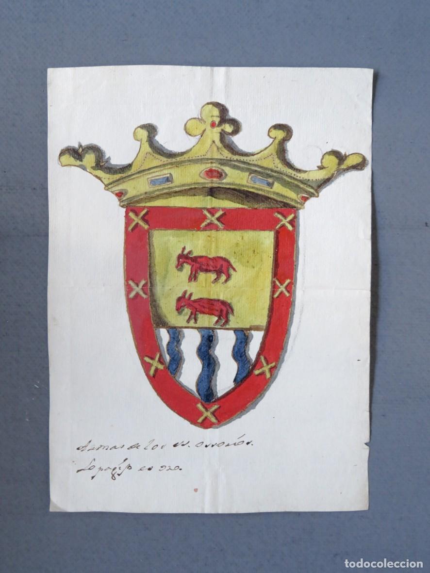 Documentos antiguos: ESCUDO DE ARMAS DE LA FAMILIA OSSORIO.