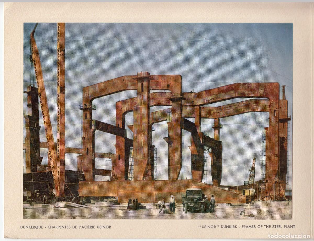 Old Documents: 1962 FELICITACION DE NAVIDAD USINOR Y SOVEDA. DUNKERQUE CHARPENTES DE L'ACERIE USINOR