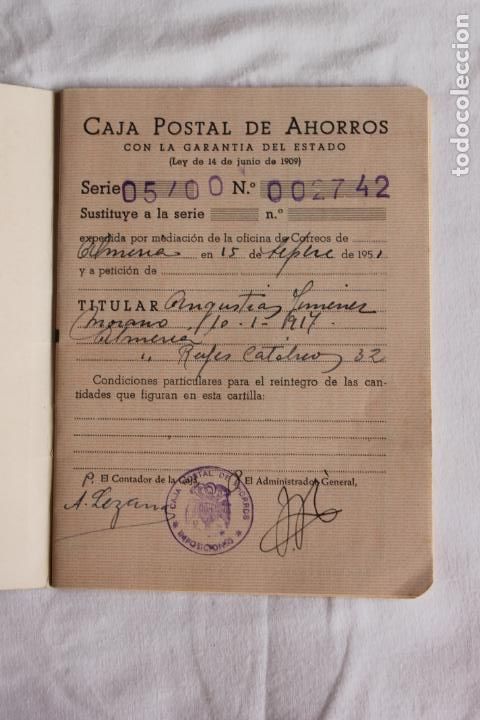 Documentos antiguos: LIBRETA CORRIENTE CAJA POSTAL DE AHORROS 1951 - Foto 2