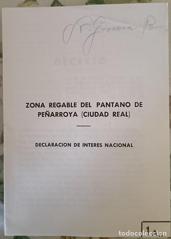 Documentos antiguos: 1959, PLAN GENERAL DE COLONIZACION, ZONA REGABLE DEL PANTANO DE PE&Ntilde;ARROYA, CIUDAD REAL