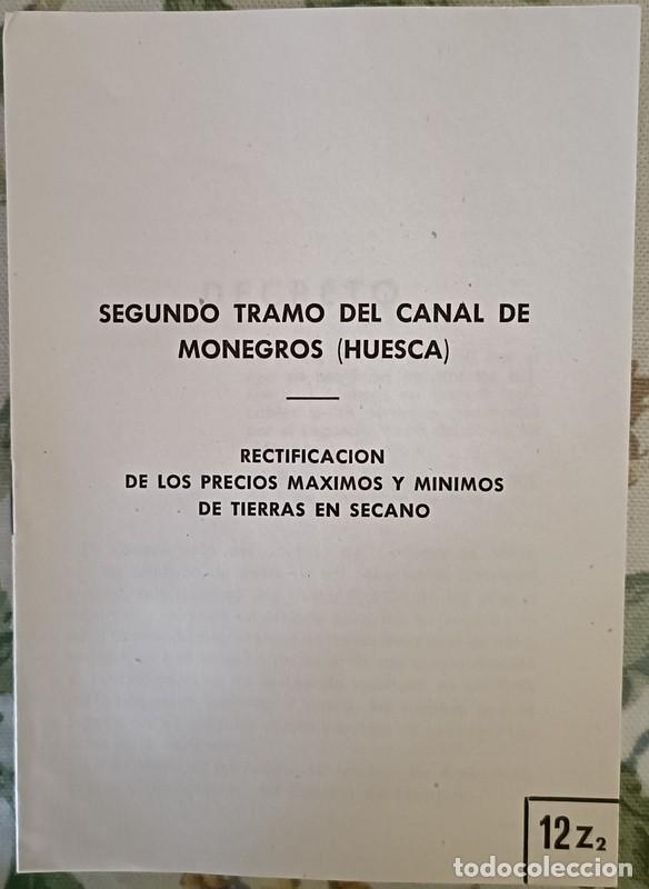 Old Documents: 1955, PLAN GENERAL DE COLONIZACION, SEGUNDO TRAMO DEL CANAL DE MONEGROS, HUESCA