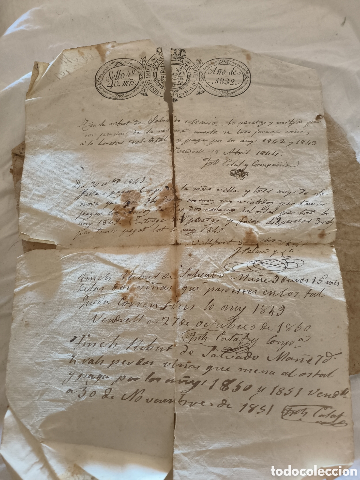 Documentos antiguos: 1820 Escritura compra de 200 a&ntilde;os!! - Foto 12