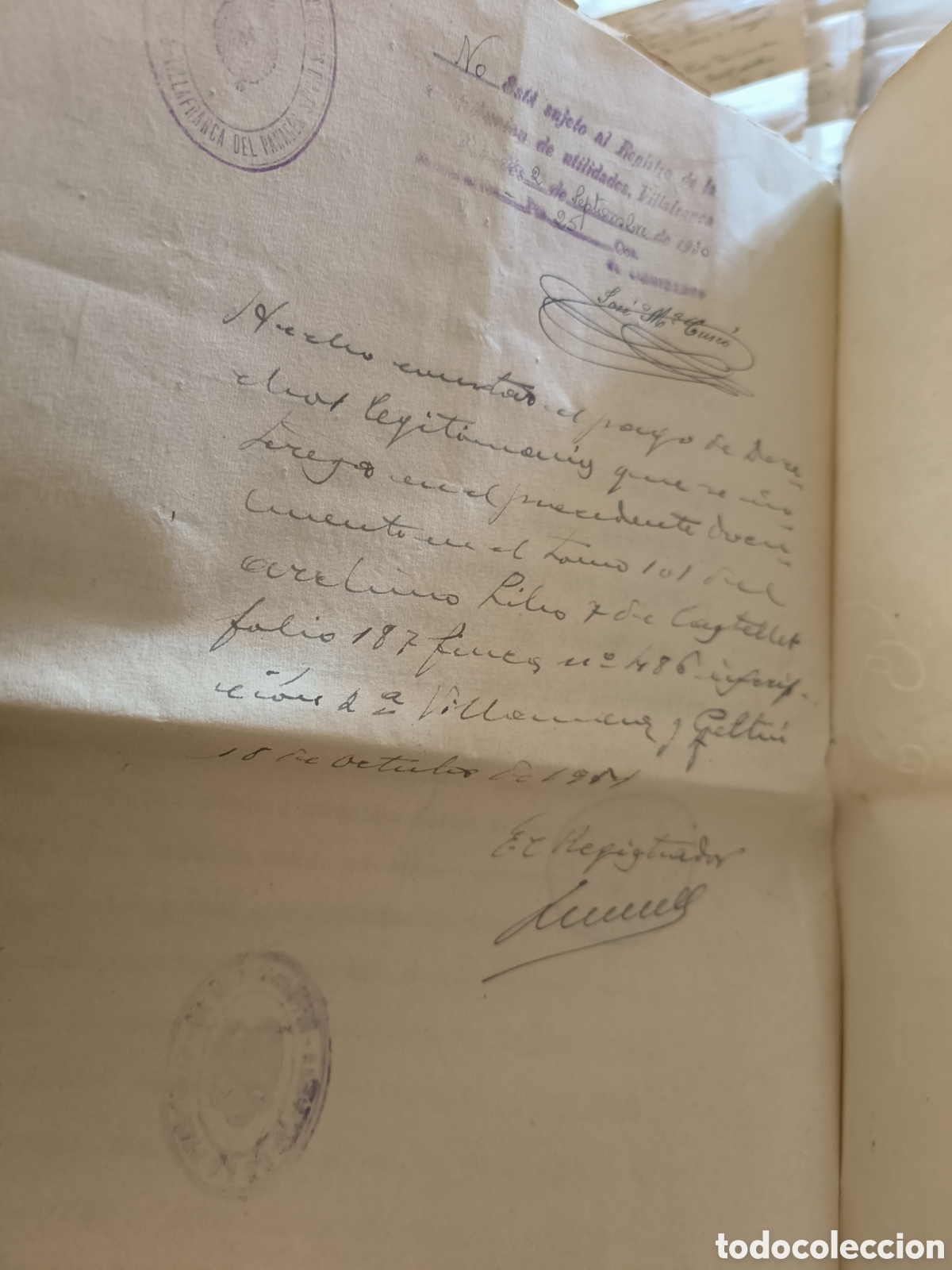 Documentos antiguos: Escritura carta de pago 1930 - Foto 6