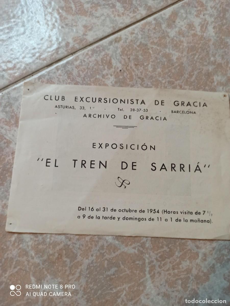 Documentos antiguos: Exposici&oacute;n Tren de Sarri&aacute; 1954.Invitacion - Foto 1