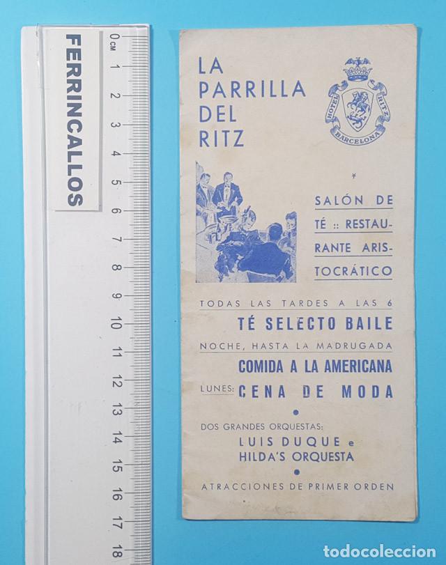 Alte Dokumente: CUADR&Iacute;PTICO LA PARRILLA DEL HOTEL RITZ (BARCELONA), ORQUESTAS LUIS DUQUE E HILDA'S