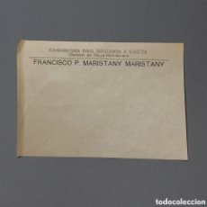 Documentos antiguos: PAPELETA ELECCIONES DIPUTADOS CORTES 1920 FRANCISCO P MARISTANY. LLIGA REGIONALISTA. VALLS MONTBLANC
