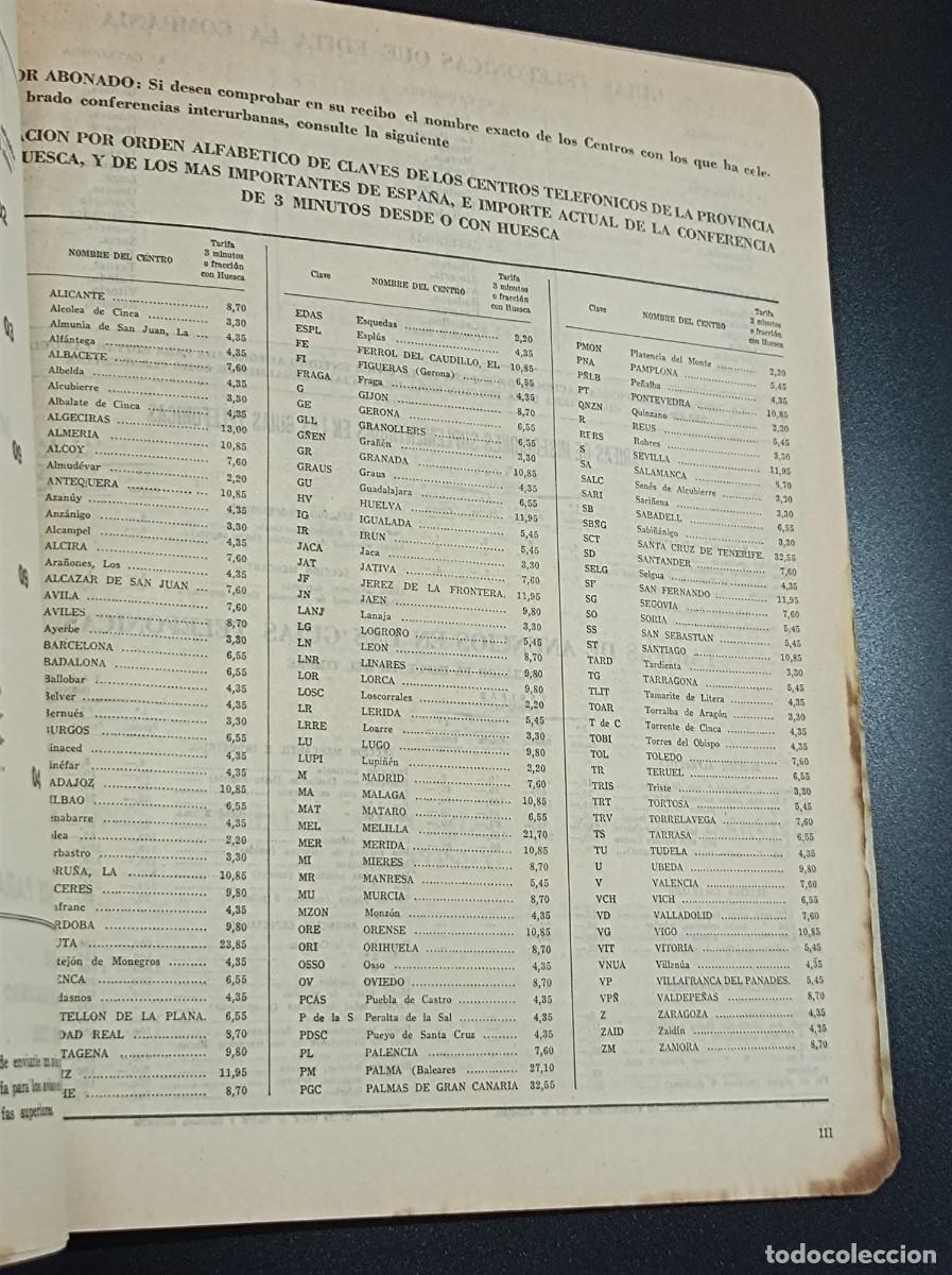 Documentos antiguos: GU&Iacute;A TELEF&Oacute;NICA HUESCA Y PROVINCIA 1955 - Foto 12