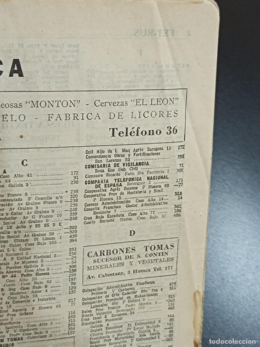 Documentos antiguos: GU&Iacute;A TELEF&Oacute;NICA HUESCA Y PROVINCIA 1955 - Foto 14