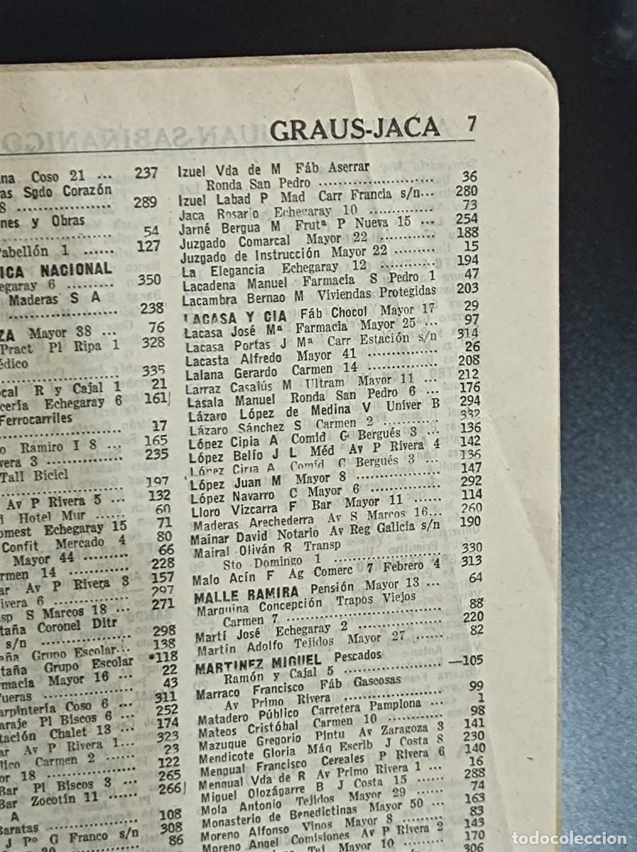 Documentos antiguos: GU&Iacute;A TELEF&Oacute;NICA HUESCA Y PROVINCIA 1955 - Foto 17