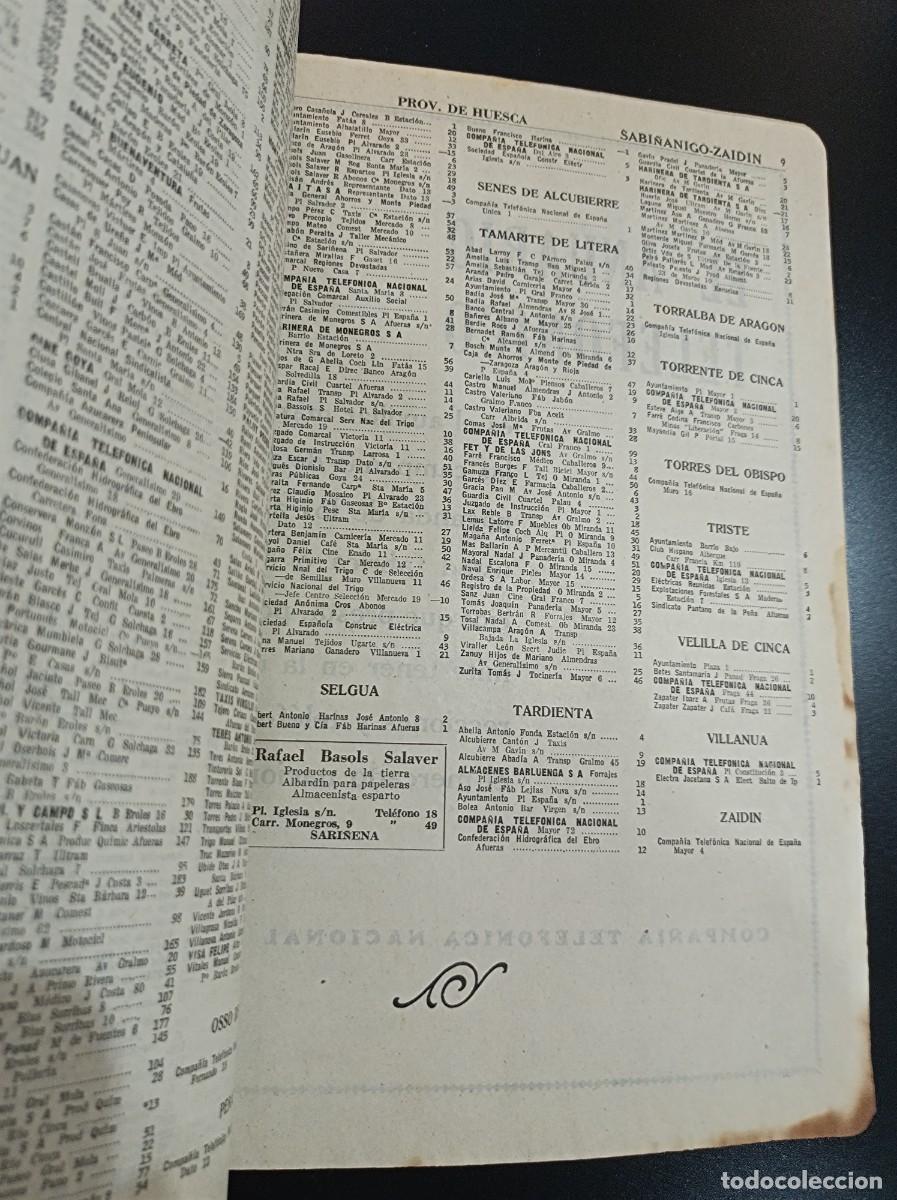 Documentos antiguos: GU&Iacute;A TELEF&Oacute;NICA HUESCA Y PROVINCIA 1955 - Foto 19