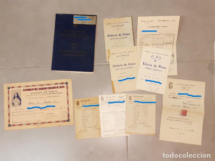 Documentos antiguos: Documentos escuela. Boletines calificaciones. Diversas &eacute;pocas - Foto 1