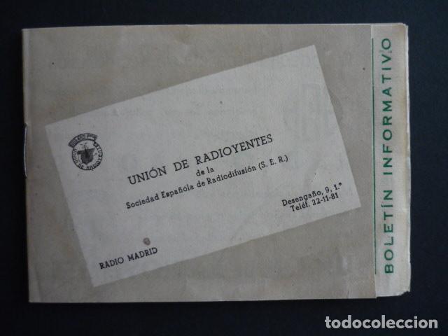 Documentos antiguos: CADENA SER SOCIEDAD ESPA&Ntilde;OLA DE RADIODIFUSION BOLETIN INFORMATIVO A&Ntilde;OS 40