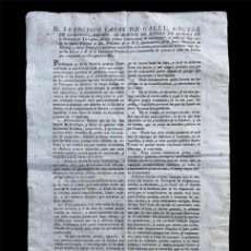Documentos antiguos: IMPORTANTE DOCUMENTO DE FRANCISCO CASAS DE GALLI. TARRAGONA 1821.