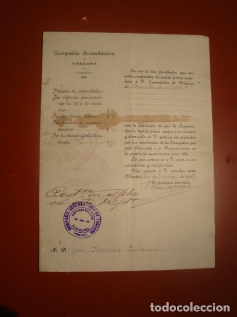 Documentos antiguos: COMPA&Ntilde;IA ARRENDATARIA DE TABACOS - Foto 1