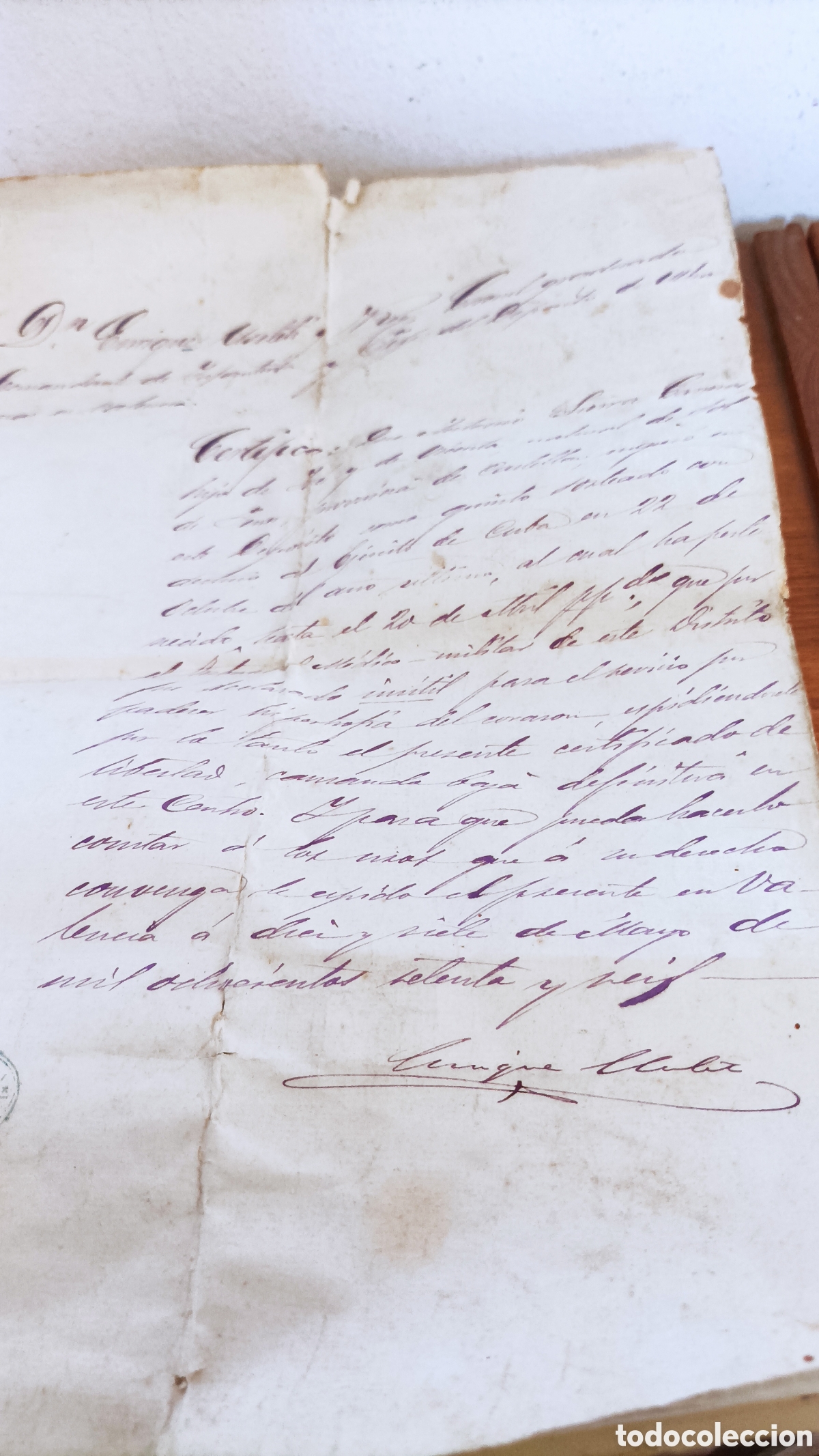 Documentos antiguos: MILITAR Certificado Medico - Foto 2