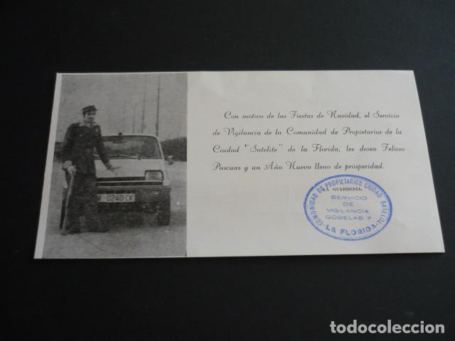Documentos antiguos: MADRID CIUDAD SATELITE LA FLORIDA TARJETA CON POLICIA VIGILANTE SEGURIDAD Y COCHE RENAULT