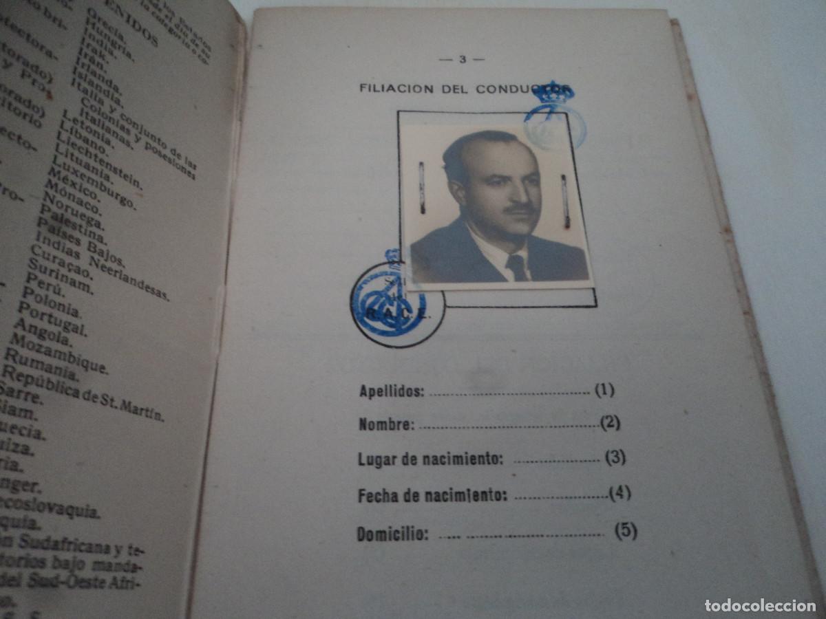 Documentos antiguos: PERMISO INTERNACIONAL PARA CONDUCIR A&Ntilde;O 1957 - Foto 2