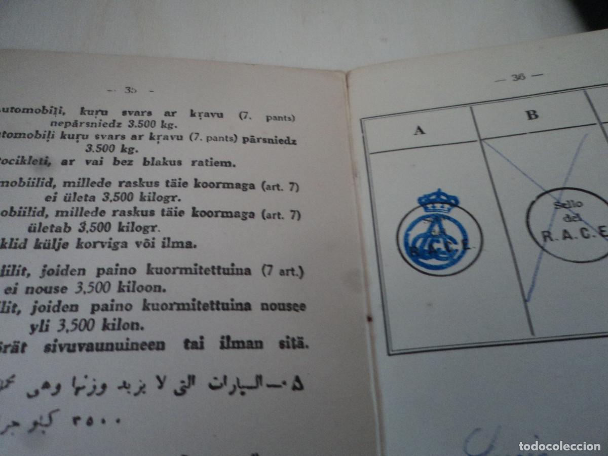 Documentos antiguos: PERMISO INTERNACIONAL PARA CONDUCIR A&Ntilde;O 1957 - Foto 3