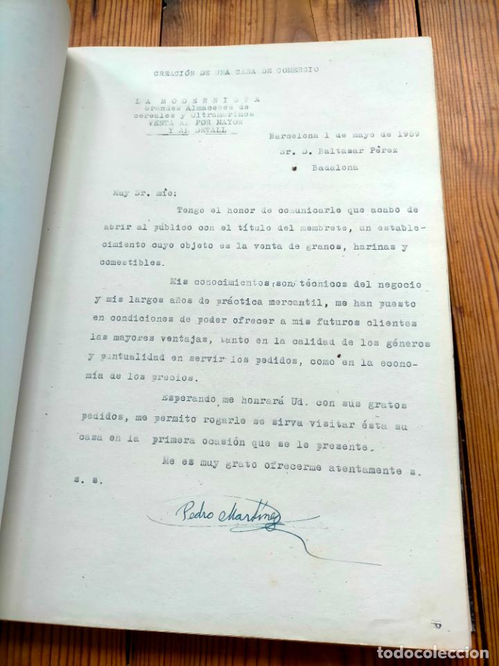 Documentos antiguos: Academia Cots ejercicios de examen correspondencia mercantil Maria Mora libreta documentos - Foto 3