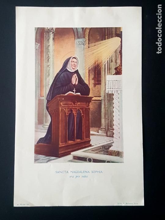 Documents Anciens: SANTA MAGDALENA SOPHIA LAMINA LITOGRAFICA LITOGRAFIA A.MICHEL ED 26 X 17 CM