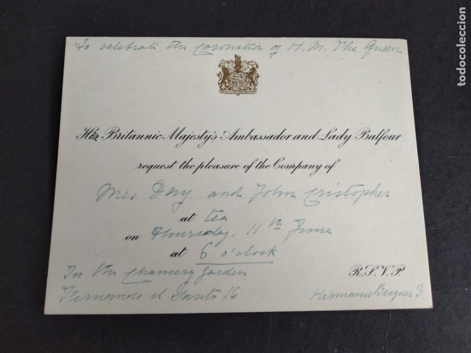 Documents Anciens: EMBAJADA BRITANICA EN MADRID INVITACION A&Ntilde;OS 50