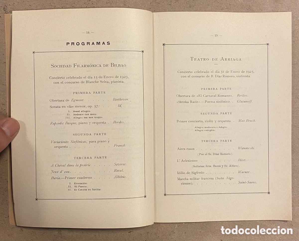 Documentos antiguos: ORQUESTA SINF&Oacute;NICA DE BILBAO. MEMORIA CORRESPONDIENTE AL EJERCICIO 1923-24. - Foto 5