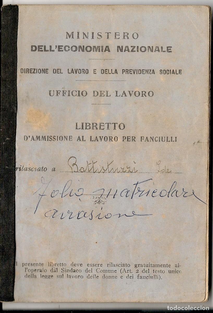 Documentos antiguos: PASAPORTE de ITALIA + CONJUNTO DE DOCUMENTOS emitidos en CONEGLIANO - TREVISO - Foto 2