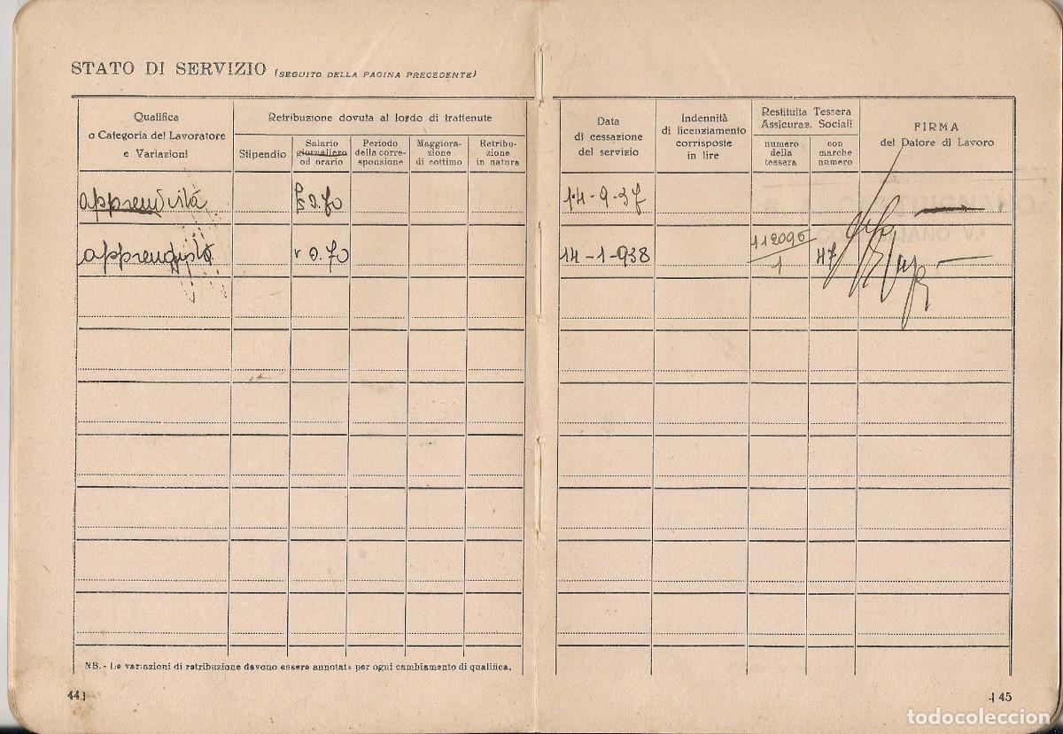 Documentos antiguos: PASAPORTE de ITALIA + CONJUNTO DE DOCUMENTOS emitidos en CONEGLIANO - TREVISO - Foto 9