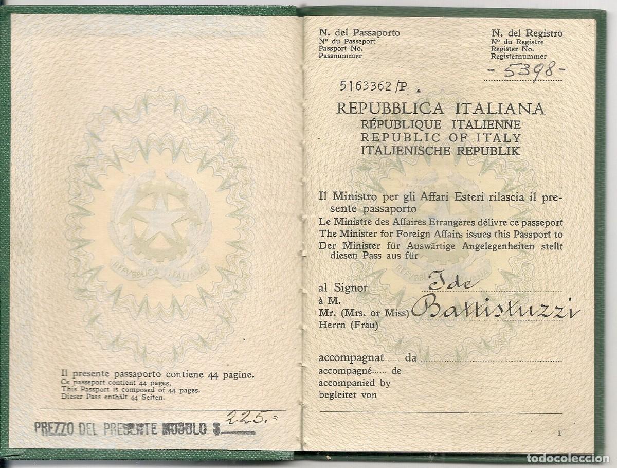 Documentos antiguos: PASAPORTE de ITALIA + CONJUNTO DE DOCUMENTOS emitidos en CONEGLIANO - TREVISO - Foto 18