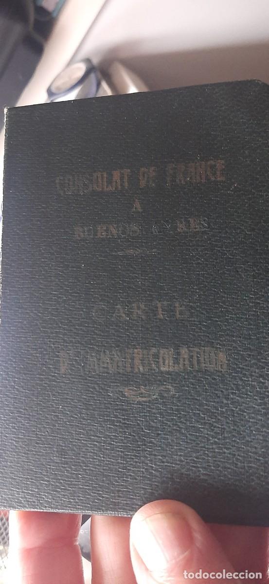 Documentos antiguos: FRANCIA 1948 CARTA DE MATRICULACION - CONSULADO DE FRANCIA EN BUENOS AIRES - firmado por Vice-Consul