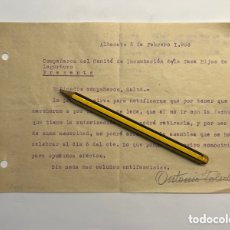 Documenti antichi: ALBACETE. COMPAÑEROS DEL COMITÉ DE INCAUTACIÓN DE LA CASA HIJOS DE J. LEGORBURO (A.1938)