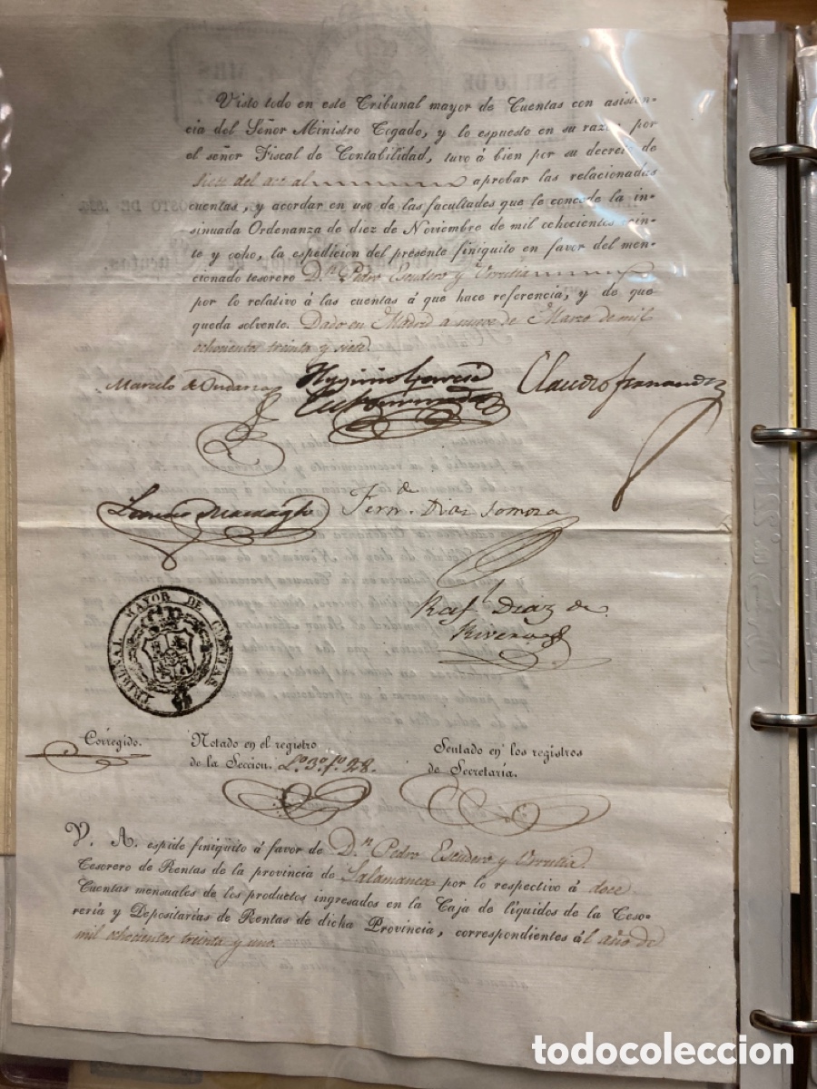 Documentos antiguos: Madrid.1837. Tribunal cuentas - Foto 2