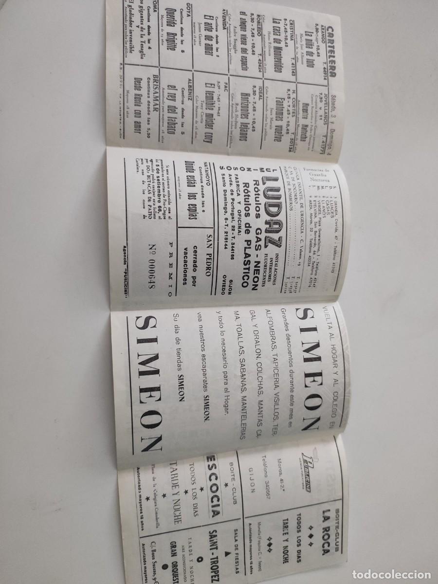 Documentos antiguos: Publicidad Cartelera 1966 Gij&oacute;n - Foto 2